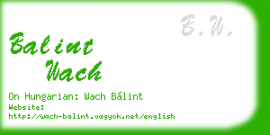 balint wach business card