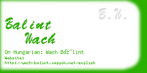 balint wach business card